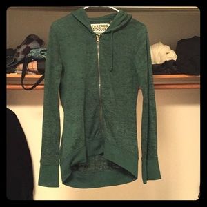 Green zip up Hoodie